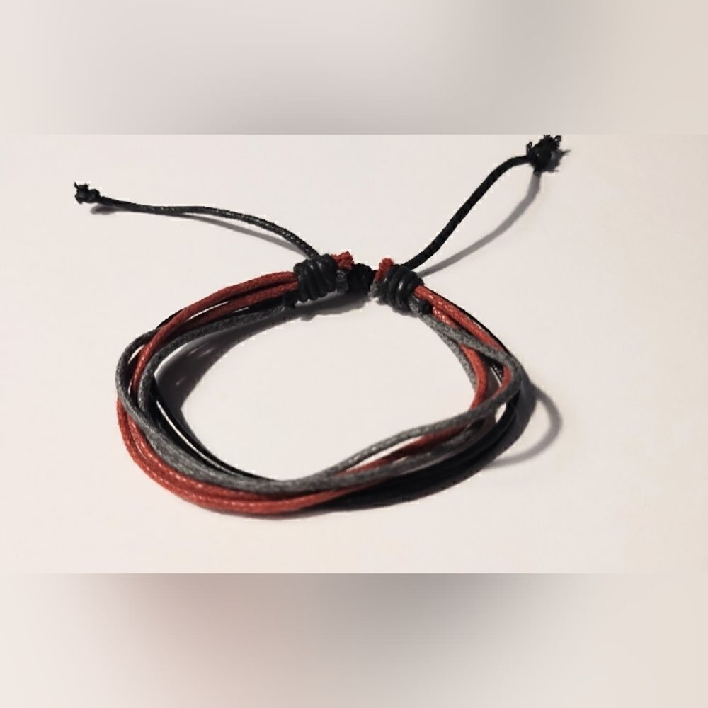 Men's bracelet leather layered new d80‎